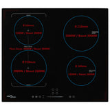 ZNTS Induction Hob with 4 Burners Touch Control Flexible Zone 7000 W 50788