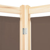 ZNTS 5-Panel Room Divider Brown 200x170x4 cm Fabric 248181