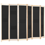 ZNTS 6-Panel Room Divider Black 240x170x4 cm Fabric 248186