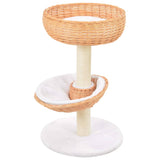 ZNTS Cat Tree with Sisal Scratching Post Natural Willow Wood 170723
