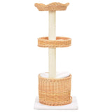 ZNTS Cat Tree with Sisal Scratching Post Natural Willow Wood 170728