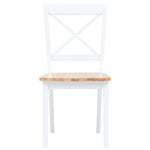 ZNTS Dining Chairs 4 pcs White and Light Wood Solid Rubber Wood 247359