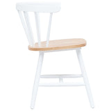 ZNTS Dining Chairs 4 pcs White and Light Wood Solid Rubber Wood 247368