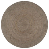 ZNTS Handmade Rug Jute Round 150 cm Grey 133664