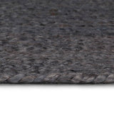 ZNTS Handmade Rug Jute Round 90 cm Dark Grey 133665