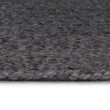 ZNTS Handmade Rug Jute Round 150 cm Dark Grey 133667