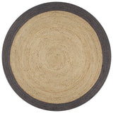 ZNTS Handmade Rug Jute with Dark Grey Border 90 cm 133677