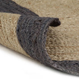 ZNTS Handmade Rug Jute with Dark Grey Border 90 cm 133677