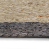 ZNTS Handmade Rug Jute with Dark Grey Border 90 cm 133677