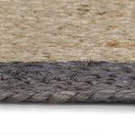 ZNTS Handmade Rug Jute with Dark Grey Border 120 cm 133678