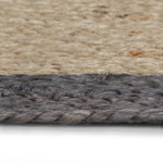 ZNTS Handmade Rug Jute with Dark Grey Border 150 cm 133679