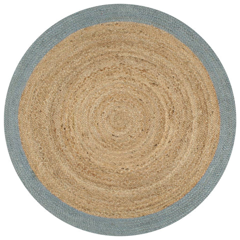 ZNTS Handmade Rug Jute with Olive Green Border 90 cm 133680