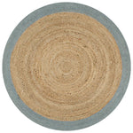 ZNTS Handmade Rug Jute with Olive Green Border 150 cm 133682