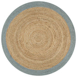 ZNTS Handmade Rug Jute with Olive Green Border 150 cm 133682