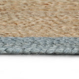 ZNTS Handmade Rug Jute with Olive Green Border 150 cm 133682