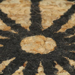 ZNTS Handmade Rug Jute with Black Print 150 cm 133700