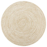ZNTS Handmade Rug Jute White and Natural 150 cm 133724