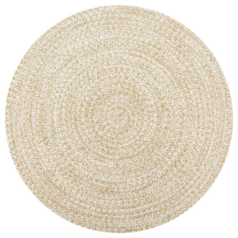 ZNTS Handmade Rug Jute White and Natural 150 cm 133724