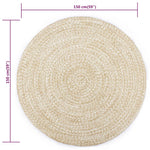 ZNTS Handmade Rug Jute White and Natural 150 cm 133724