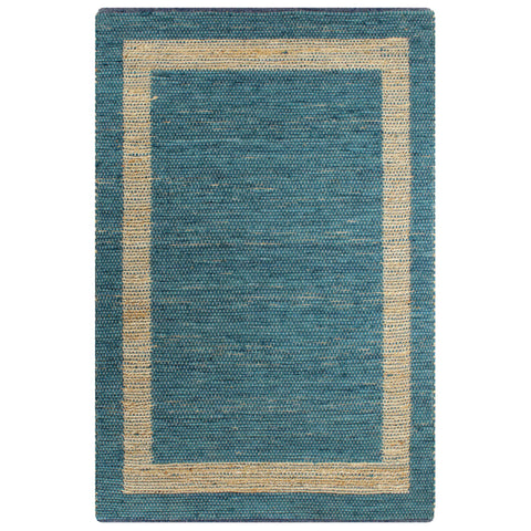 ZNTS Handmade Rug Jute Blue 120x180 cm 133735