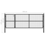 ZNTS Garden Gate Steel 350x125 cm Anthracite 144324