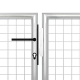 ZNTS Garden Gate Steel 350x125 cm Silver 144342