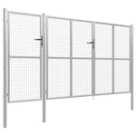 ZNTS Garden Gate Steel 400x175 cm Silver 144350