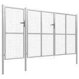 ZNTS Garden Gate Steel 400x175 cm Silver 144350