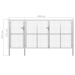 ZNTS Garden Gate Steel 400x175 cm Silver 144350