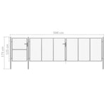 ZNTS Garden Gate Steel 500x125 cm Silver 144354