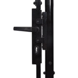 ZNTS Garden Fence Gate with Arched Top Steel 1.75x4 m Black 144367