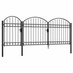 ZNTS Garden Fence Gate with Arched Top Steel 2x4 m Black 144368