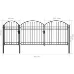 ZNTS Garden Fence Gate with Arched Top Steel 2x4 m Black 144368