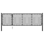 ZNTS Garden Gate Steel 350x75 cm Black 144381