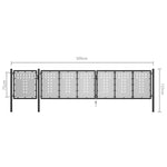 ZNTS Garden Gate Steel 500x75 cm Black 144393