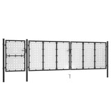 ZNTS Garden Gate Steel 500x125 cm Black 144395