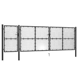 ZNTS Garden Gate Steel 500x150 cm Black 144396