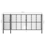 ZNTS Garden Gate Steel 500x175 cm Black 144397