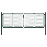 ZNTS Garden Gate Steel 300x75 cm Green 144408