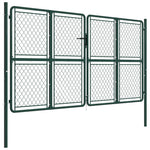 ZNTS Garden Gate Steel 300x150 cm Green 144411