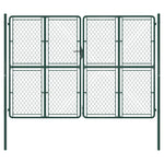 ZNTS Garden Gate Steel 300x200 cm Green 144413