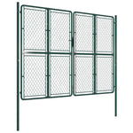 ZNTS Garden Gate Steel 300x200 cm Green 144413