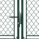 ZNTS Garden Gate Steel 400x150 cm Green 144417