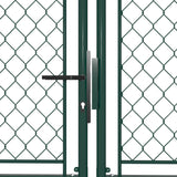 ZNTS Garden Gate Steel 400x150 cm Green 144417