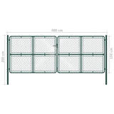 ZNTS Garden Gate Steel 400x150 cm Green 144417