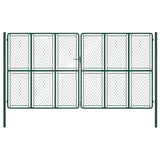 ZNTS Garden Gate Steel 400x175 cm Green 144418