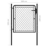 ZNTS Garden Gate Steel 100x100 cm Anthracite 144421