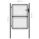 ZNTS Garden Gate Steel 100x125 cm Anthracite 144422