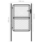 ZNTS Garden Gate Steel 100x150 cm Anthracite 144423