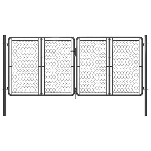 ZNTS Garden Gate Steel 300x125 cm Anthracite 144428